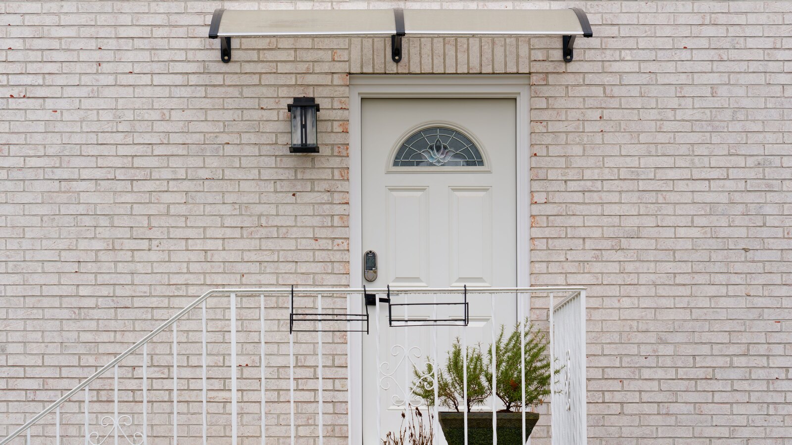 A repaired front door on a home