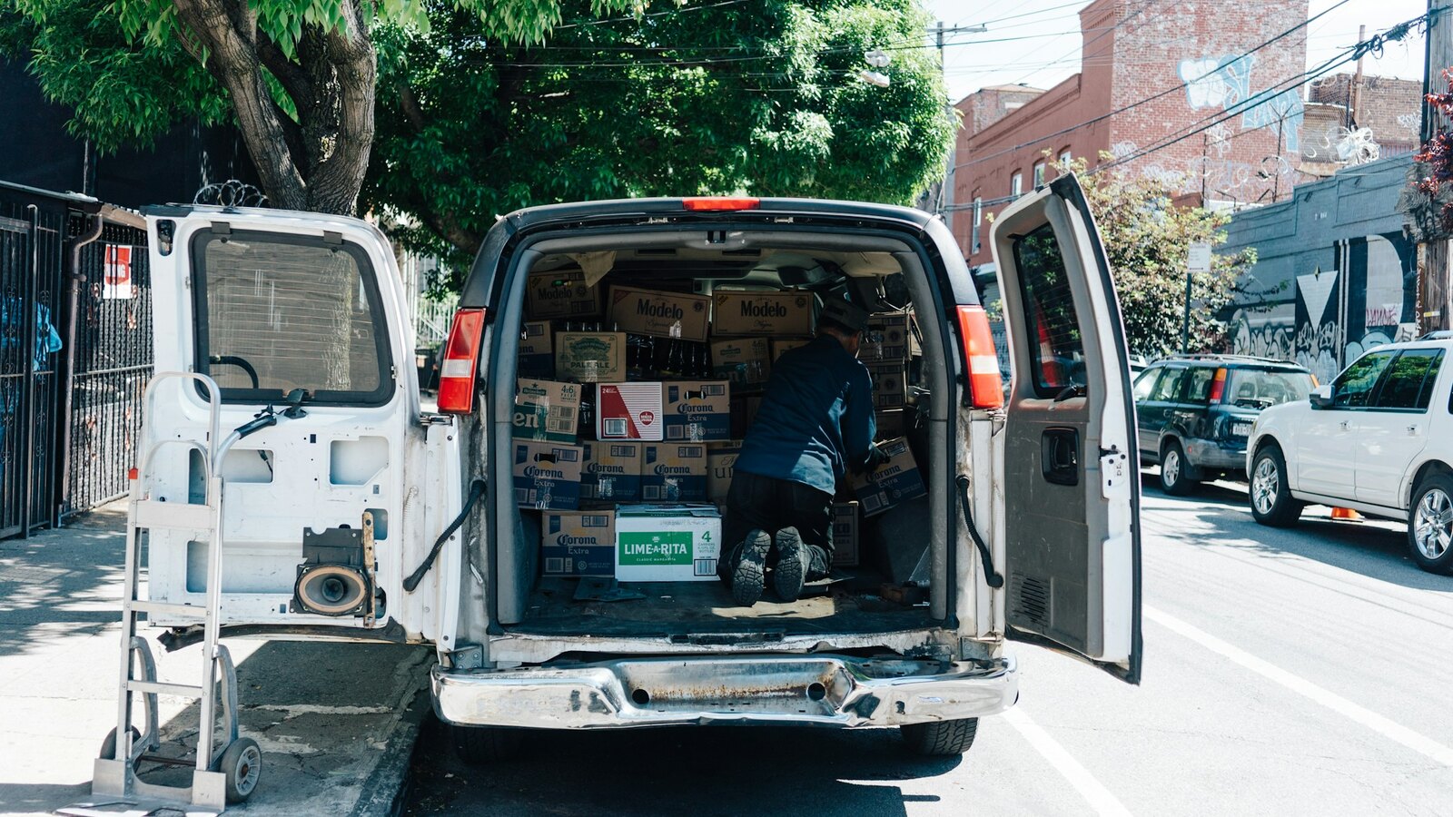 A work van parked on a Nottingham street
